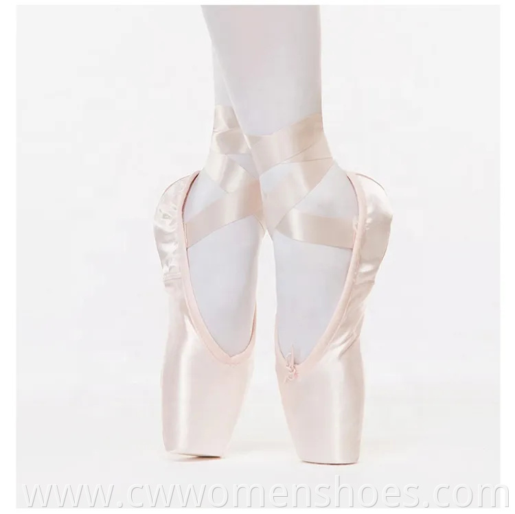 Premium Adult Pink Satin Pointe Ballet Shoes for Dancers